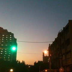 Street light in the twilight