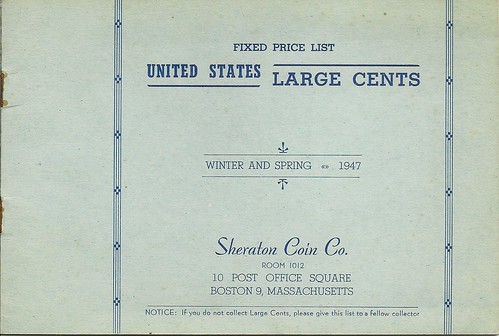Sheraton Coin Co. Fixed Price List Winter/Spring 1947
