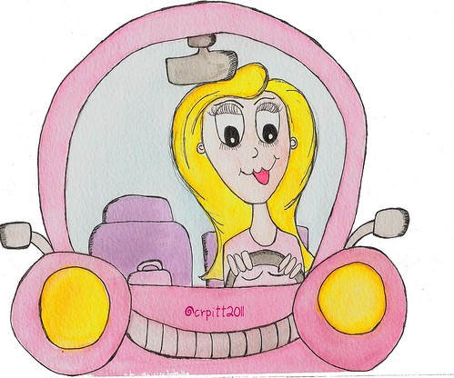 Girl driving car