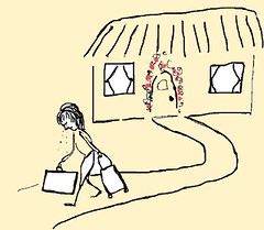 drawing - divorce - leaving home,sad