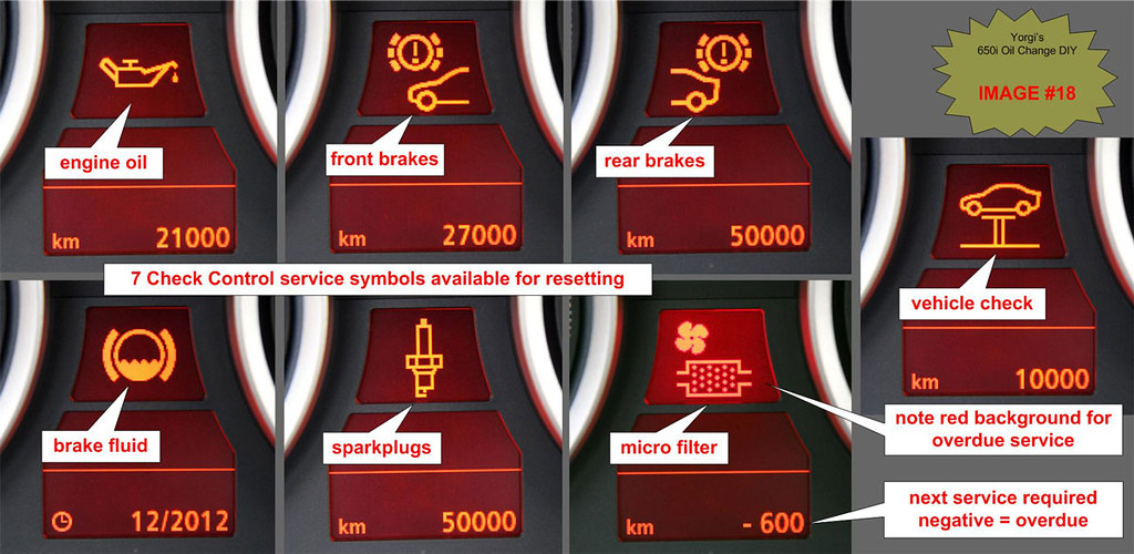 bmw service lights symbols