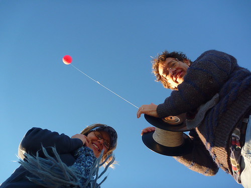 Prof Dawn McKinney & Prof Leo Danton & a red balloon