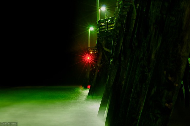 Night Pier, with Surf