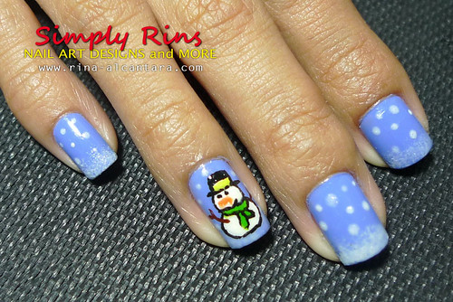 Christmas Nail Art Snowman 03