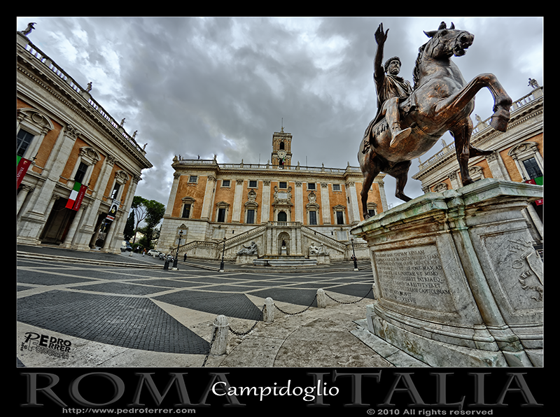 Roma - Plaza del Campidoglio - Marco Aurelio y Ayuntamiento