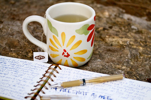 journaling with tea