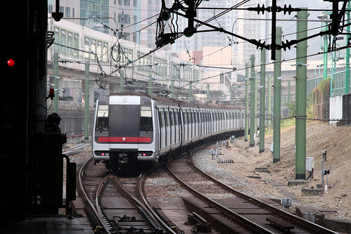 End of the line at Tsuen Wan: train heading off to the turnback siding