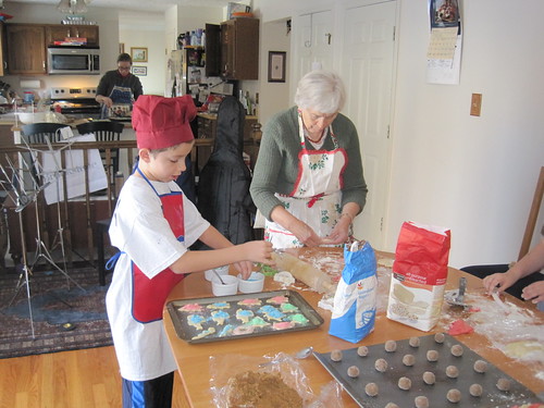 December 2010: Jonathon decorates the sugar cookies.
