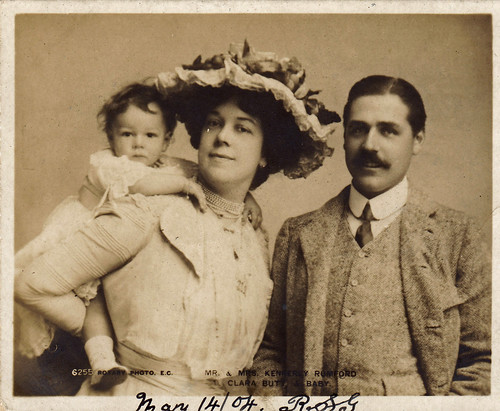 Clara Butt and family (with a coded love message on the reverse). 14th May 1904.