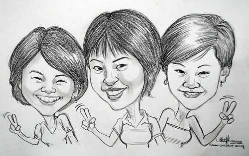 sisters caricature in pencil 06012011
