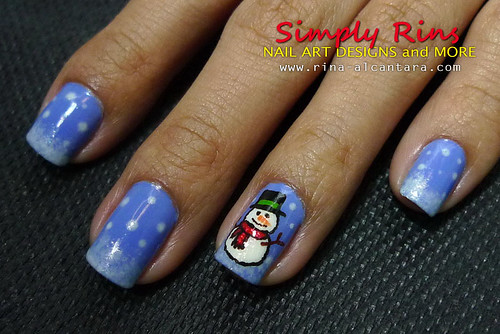 Christmas Nail Art Snowman 04