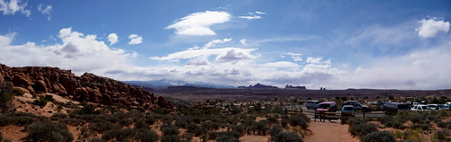 Arches National Park vista from the Fiery Furnace, Moab, Grand County, Eastern Utah, Western United States of America
