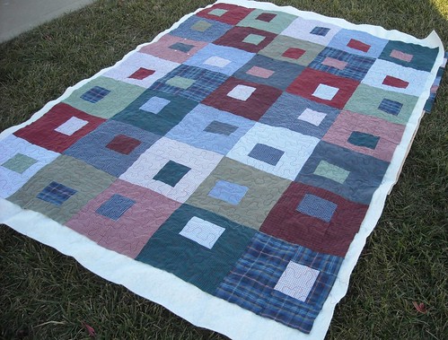 shirt quilt, quilting finished