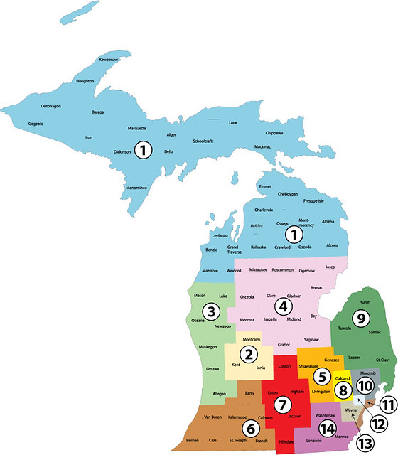 Michigan Congressional Districts 2012 Hypothetical