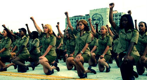 A group of Cuban women pledging to defend the revolutionary nation and state from U.S. imperialism and its allies. The revolution celebrated its 52nd anniversary on Jan. 1, 2011. by Pan-African News Wire File Photos