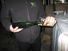 Armond pouring 10 year old Geuze