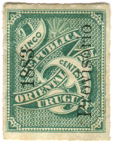 Uruguay postage stamp: cinco by karen horton