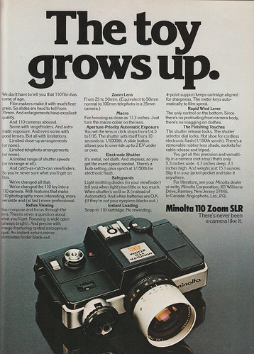 Minolta 110 Zoom SLR / Ad March 1977