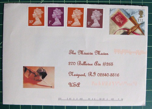 Letter meta, writing stamp