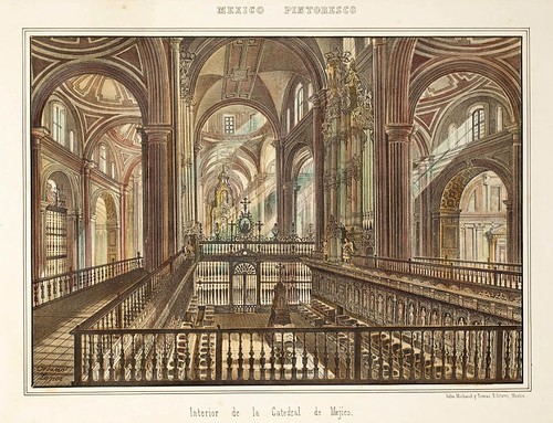 021-Interior de la catedral de Mexico- Album Pintoresco de la Republica Mexicana 1850