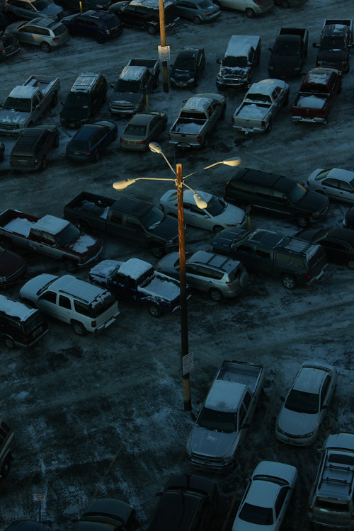 parking lot, cars, and light, Marriott, Anchorage, Alaska
