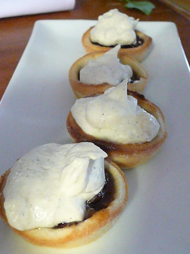 Sprout -fruit mince pie and chantilly cream