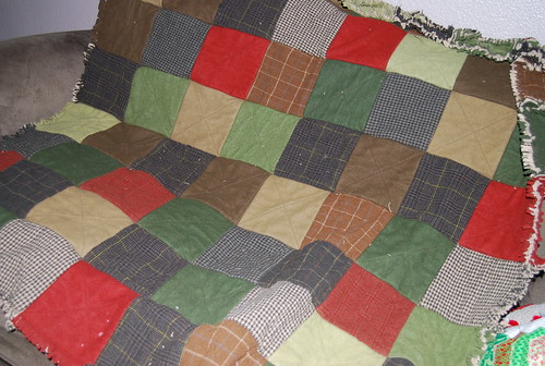 back of wool rag quilt