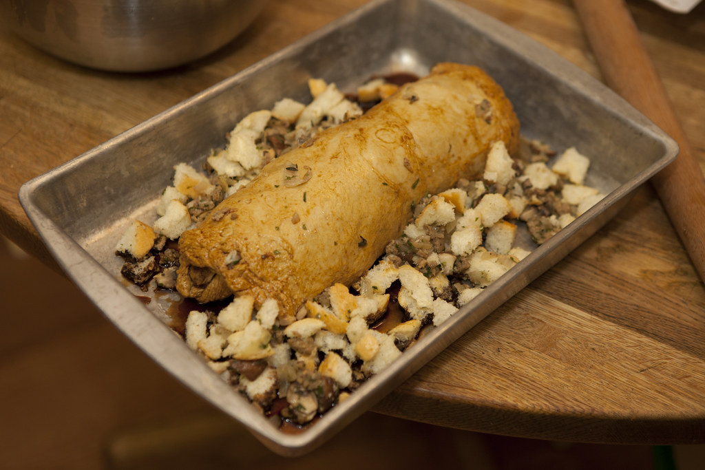 Seitan Roulade With Oyster Mushroom Stuffing