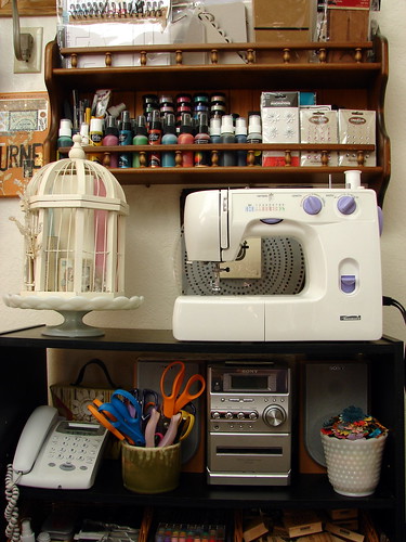 Sewing Machine, Misters, Paint, Blank Books, etc.