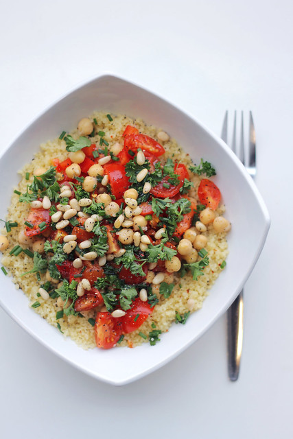 Red pepper, Chickpeas and Cherry Tomatoes Couscous
