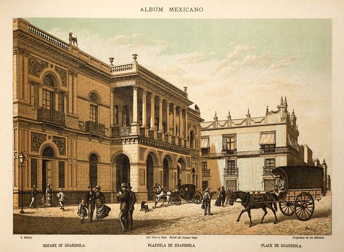 004-Plazuela de Guardiola- Album Mexicano  Coleccion de Paisajes Monumentos Costumbres..1875-1855