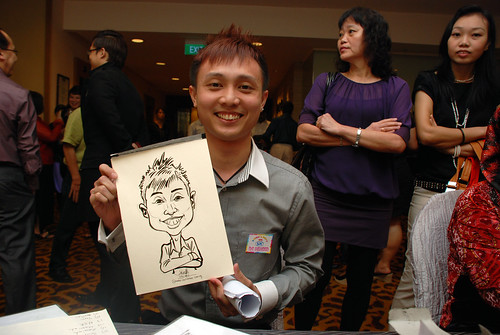 Caricature live sketching for Swiss Precision Dinner & Dance 2010 - 7