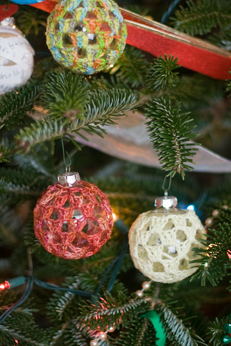 crochet bobble ornaments