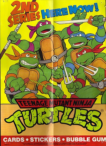 TOPPS :: Teenage Mutant Ninja Turtles - " 2ND SERIES HERE NOW ! " // TMNT 2nd Series Trading Card - Shop poster (( 1990 ))