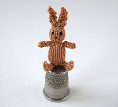 Miniature knitted bunny