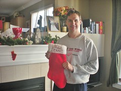 Dennis With Stuffed Stocking