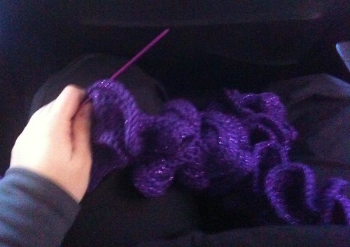 Working on my Scarf