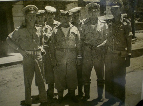 THE PACIFIC WAR: HMAS Shropshire's Shore Patrol in Manila. Collection of Alan Meade, RAN 1943-1946.