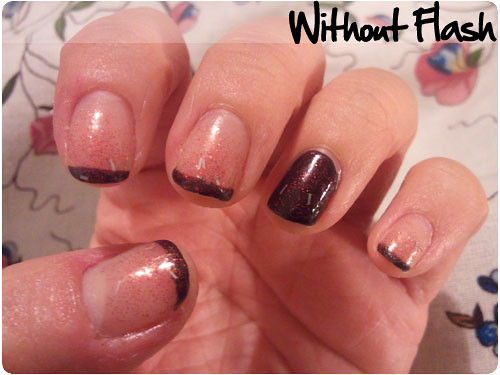 Black French Tip with Red Glitter