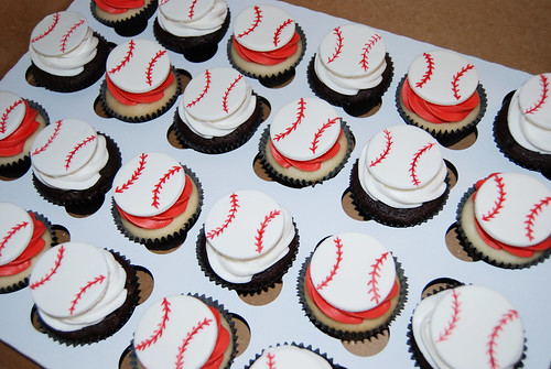 Baseball cupcakes for little league party