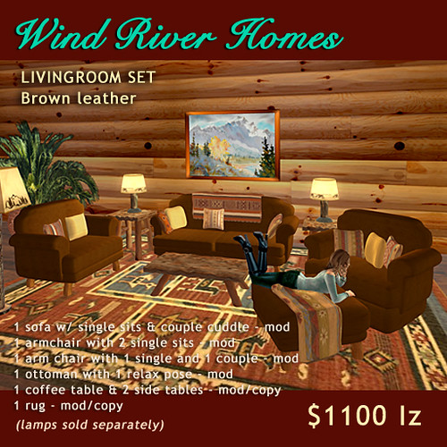 Rustic Livingroom Set - Brown Leather by Teal Freenote