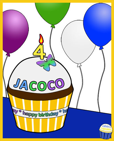 JaCoCo's 4th birthday remembrance cupcake by Calvin's Cupcakes