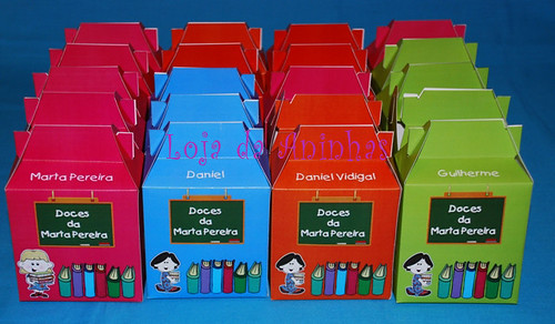 Lembranças Aniversário - Caixa de doces tema Escola by Aninhas_lisboa