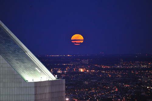FULL MOON / SPRING EQUINOX   2011  /   View from Top of the Rock   -   Rockefeller Center Building, Manhattan NYC   -   03/19/11