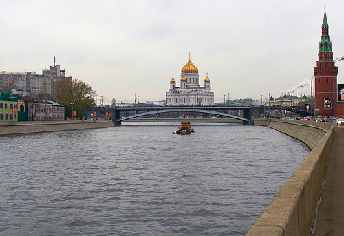 Moscow river. Christ saviour cathedral.  ©  Pavel 