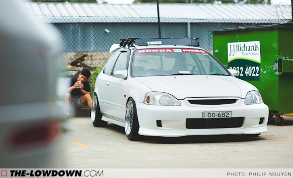 Simon's recently acquired EK Civic was wearing a new set CCW wheels