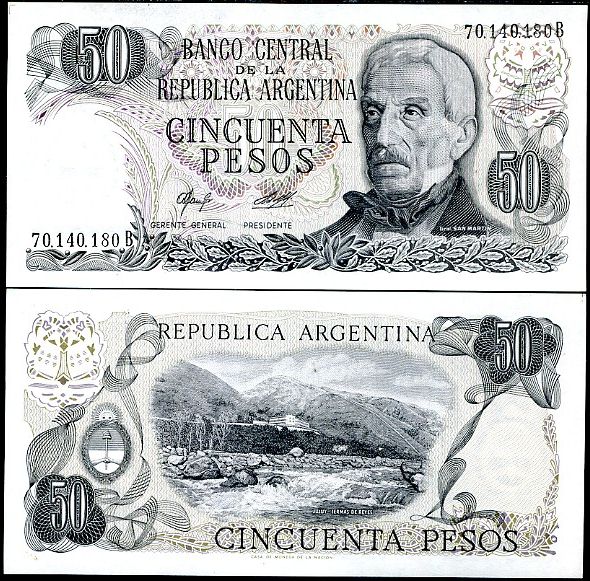 50 Pesos Argentína 1976-78, P303