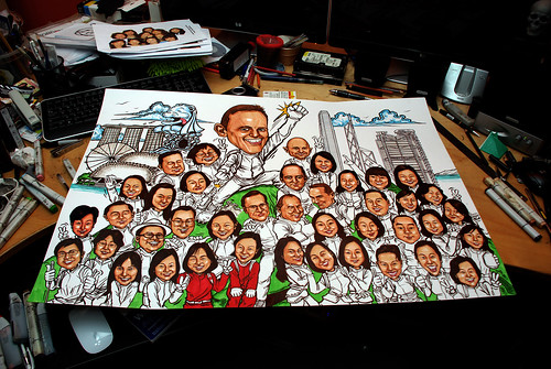 Group caricatures for UBS - 1