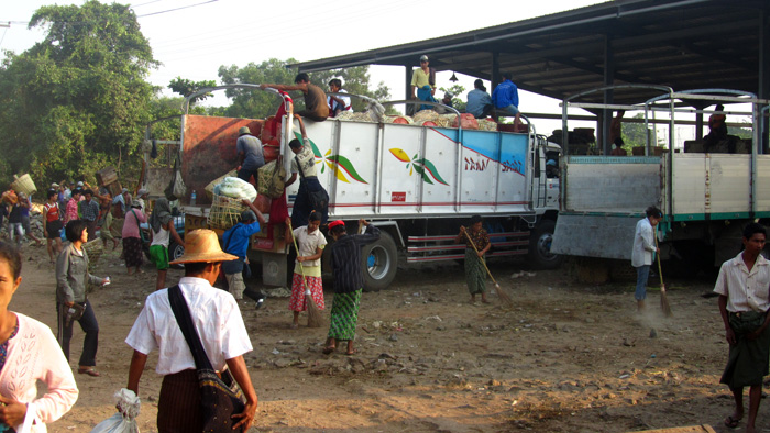 Unloading a Lorry, Myanmar