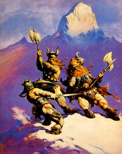 Frank Frazetta's full painting for Conan of Cimmeria